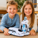 Pociąg Robot Transformers 2w1 Lokomotywa + Robot LED Dźwięk dla Dzieci