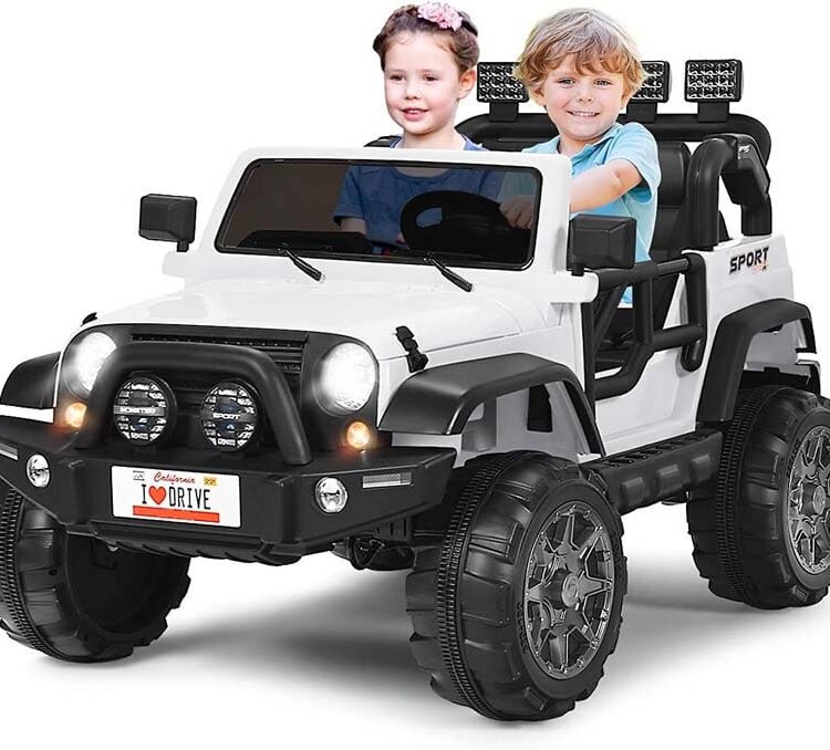 2-Seater Kids Ride on Truck, 12V Battery Electric Toddler Motorized Vehicles Riding Toy Car with Remote Control